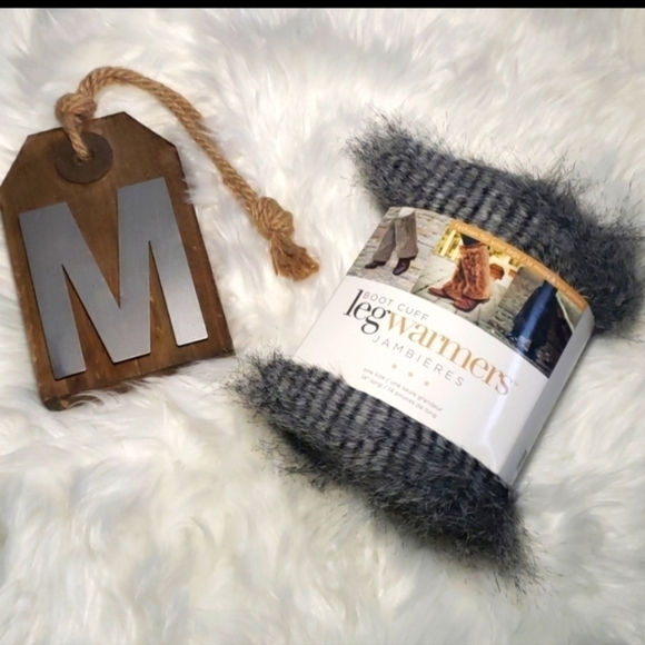 Accessories - Faux fur black and gray boot cuff leg warmers NEW